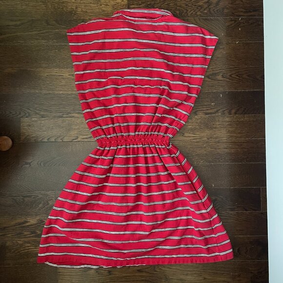 Lacoste Red Striped Cotton/Linen Blend Dress w/pockets-Size 36 (US 4) - Picture 6 of 15